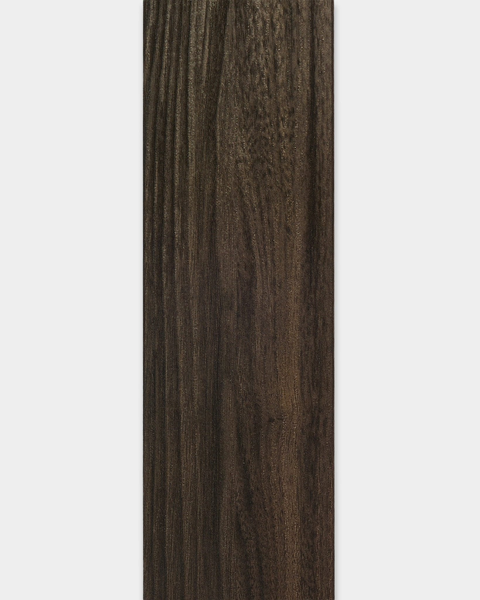 WoodUpp Akupanel replacement slat in Black Oak, 240 cm, with visible wood grain; for edge trim or replacing slats on Nordic acoustic wall panels.
